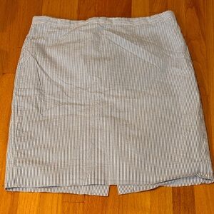 Blue Seersucker pencil skirt